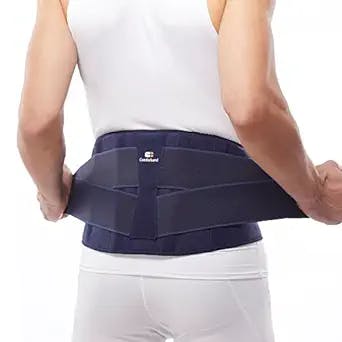 Comforband Adjustable Back Support Brace with Power Straps for Men and Women - Immediate Relief from Lower Back Pain, Strains, Arthritis, Herniated Disc, Sciatica, Scoliosis, Injury Recovery, Rehabilitation – Firm back support with Adjustable Compression - Class 1 Medical Device (Navy, Regular One Size)