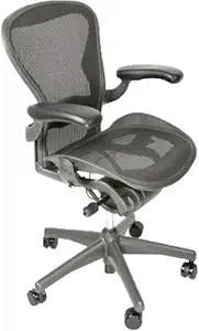 Aeron Herman Miller Office Chair Size B | Fully Adjustable with All Features Included| Quick and Easy Assembly| Renewed| 10 Year Warranty| Hardwood Floor Roller Blade Style Wheels Included