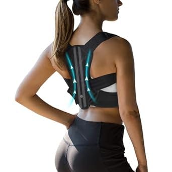 VANRORA Posture Corrector for Women and Men, Back Brace Fully Adjustable & Comfy, Support Straightener for Spine, Back, Neck, Clavicle and Shoulder, Improves Posture and Pain Relief S/M
