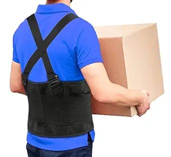 Back Brace Lumbar Back Support Belt for Women and Men , Lower Back Pain Relief Lumbar Support with Removable Suspender Straps , Lower Back Support for Heavy Lifting at Work,Moving and Warehouse Jobs XL/2XL(37"-45")