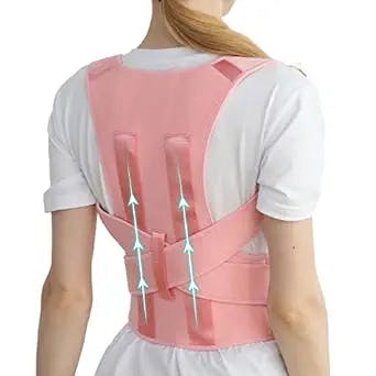DENGUST Posture Corrector for Women and Men, Adjustable Breathable Back Straightener, Upper Back Brace for Clavicle Support and Providing Pain Relief from Neck, Back & Shoulder Pink M