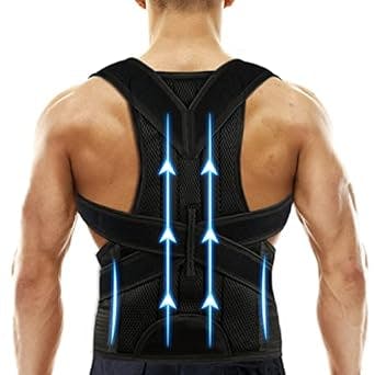 Back Brace Posture Corrector for Women and Men - Relief for Waist, Back and Shoulder Pain - Adjustable and Breathable Posture Back Brace - Improve Back Posture and Provide Lumbar Support M(29"-33")