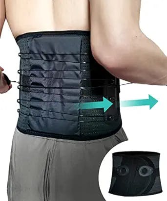 LAMAX Lower Back Brace, Immediately Relieve Back Pain, Disc Herniation, Lumbar Muscle Strain, Breathable Mesh Fits Waist-Good Support Adjustable-M/L/XL for Men and Women
