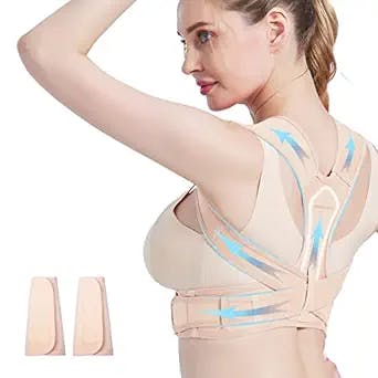 Women Back Braces Posture Corrector,Adjustable Upper Back Brace for Clavicle Support and Providing Pain Relief from Neck,Back Brace and Posture Corrector for Women and Men (Large/X-Large 35"-43")