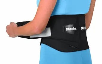 Mueller 64179 Adjustable Back Brace with Removable Pad Fits Waist Size Regular(28" - 50" waist), Black