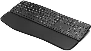 Arteck Universal Wave Ergonomic Keyboard with Palm Rest Multi-Device Full Size Wireless Bluetooth Keyboard for Windows, iOS, iPad OS, Android, Computer Desktop Laptop Surface Tablet Smartphone