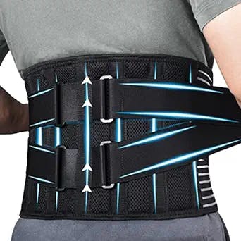 ERARROW Back Braces for Men and Women, Back Support Belt for Lower Back Pain Relief with 6 Stays, Breathable Anti-skid Lumbar Support Belt with Dual Adjustable Straps for Sciatica,Herniated Disc(L/XL)