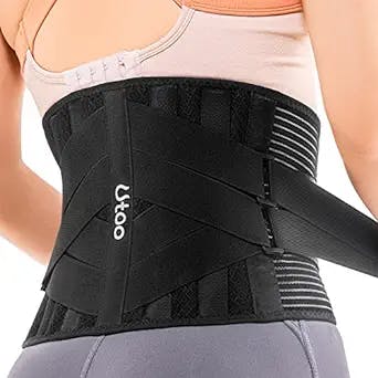 Utoo Back Brace for Lower Back Pain Women Men with Removable Lumbar Pad, Comfortable Lumbar Support Belt for Heavy Lifting Work, Back Support Belt with 7 Stays to Efficiently Relief Sciatica Pain-S