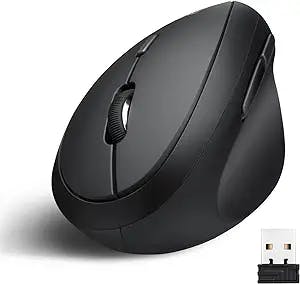 Perixx PERIMICE-719 Wireless 2.4 GHz Ergonomic Vertical Optical Mouse, Portable Mini Size, 3 Level DPI, Right Handed, Black