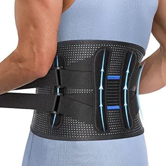 Fit Geno Back Brace for Men and Women Lower Back, Instant Back Pain Relief from Injury, Herniated Disc, Sciatica and Scoliosis, Premium Breathable and Adjustable Lumbar Lower Back Support Belt, Medium (Waist 31.5-37.5 Inch)