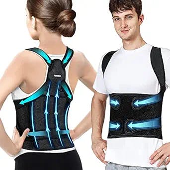 Potensgo Posture Corrector for Men and Women,Fully Adjustable Back Brace Posture Corrector,Lightweight and Breathable Back Support and Scoliosis Back Brace for Posture Correction (Small)