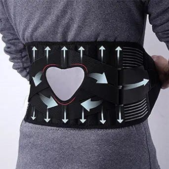 Back Braces for Lower Back Pain Relief, 7 Stays, Breathable Lumbar Support Belt for Heavy Lifting Work with Lumbar Pad, Anti-skid Back Support Belt with 16-hole Mesh for Sciatica Scoliosis Herniated Disc(S)
