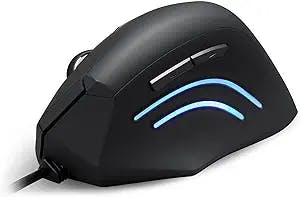Perixx PERIMICE-508, Wired Programmable Vertical Ergonomic Mouse - 1000/1600 dpi - 5 Programmable Button - Natural Ergonomic Vertical Right handed Design