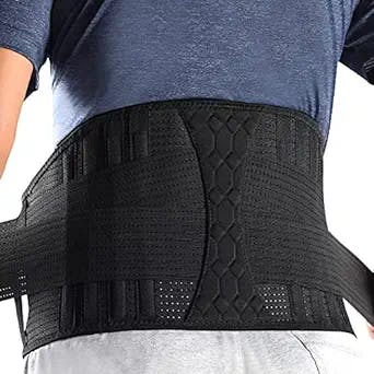 Racbeuk Lumbar Support Belt Lower Back Brace for Lifting, Herniated Disc, Sciatica, Pain Relief,Breathable Lumbar Brace for Men & Women