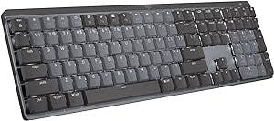 Logitech MX Mechanical Wireless Illuminated Performance Keyboard, Tactile Quiet Switches, Backlit Keys, Bluetooth, USB-C, macOS, Windows, Linux, iOS, Android, Metal, ‎Graphite