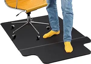 Office Chair Mat with Anti Fatigue Cushioned Foam - Chair Mat for Hardwood Floor with Foot Rest Under Desk - 2 in 1 Chairmat Standing Desk Anti-Fatigue Comfort Mat for Hard Floor - Size 54”x 36”