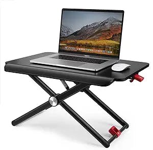 Standing Laptop Desk Converter, Sit Stand Adjustable Computer Workstation, 5 Height Levels Riser Legs Desk for Computer