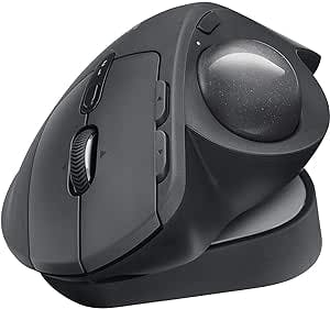 Logitech MX Ergo Plus Wireless Trackball Mouse, 2048 dpi Optical Sensor, 8 Buttons, 4-Way Scroll Wheel, 910-005178 (Renewed)