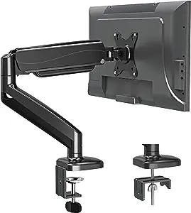 MOUNTUP Single Monitor Desk Mount, Adjustable Gas Spring Monitor Arm Support Max 32 Inch, 4.4-17.6lbs Screen, Computer Monitor Stand Holder with Clamp/Grommet Mounting Base, VESA Mount Bracket, MU0004