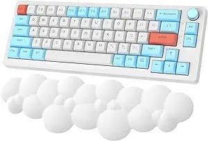 MANBASNAKE Keyboard Wrist Rest,Memory Foam Wrist Pad Smooth Fiber Hand Rest for TKL Keyboard,Ergonomic Nonslip Comfortable Cushion Set,Typing Pain Relief,Support for Office,PC Gaming,Laptop,Mac(White)