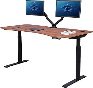 ApexDesk Elite Pro Series 60" W Electric Height Adjustable Standing Desk (Red Apple Top, Black Frame)