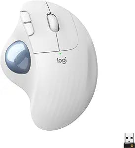 Logitech ERGO M575 Wireless Trackball Mouse - Easy thumb control, precision and smooth tracking, ergonomic comfort design, for Windows, PC and Mac with Bluetooth and USB capabilities - Off White