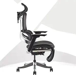 BROBRIYO Ergonomic Executive Office Chair with Footrest, High Back Desk Chair with Adjustable Lumbar Support Backrest Height Adjustable Computer Chair 4D Task Chair for Home Office (Black)