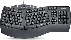 Perixx Periboard-512 Ergonomic Split Keyboard - Natural Ergonomic Design - Black - Bulky Size 19.09"x9.29"x1.73", US English Layout