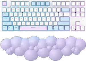 MANBASNAKE Keyboard Cloud Wrist Rest,PU High Density Memory Foam with Non-Slip Base for Typing Pain Relief,Ergonomic Keyboard Pad with Wrist Support for Home Office/Computer/Laptop/Gaming/Mac