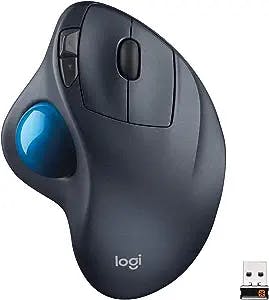Logitech M570 Wireless Trackball Mouse – Ergonomic Design with Sculpted Right-Hand Shape, Compatible with Apple Mac / Microsoft, USB Unifying Receiver, Dark Gray (Discontinued by Manufacturer)