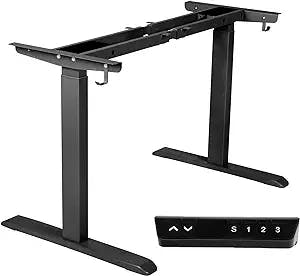 Yoogu Electric Dual Motor Sit Stand up Desk Frame Height Adjustable Standing Desk Base with USB A and C Ports- Table Legs 3 Memory Controller for Home and Office,Black