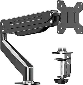 suptek Monitor Mount Gas Spring Monitor Arm Desk Mount Fully Adjustable Fits 17 20 22 23 24 26 27 inch Monitors Weight Capacity up to 13.2 lbs