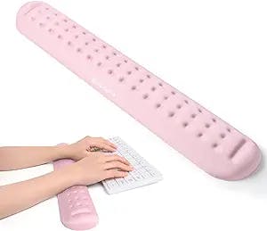Univo Colors Pink Superfine Memory Foam Keyboard Wrist Rest Soft Gel Ergonomic Wrist Support Pad for Computer, Laptop, Office, Gaming, Typing
