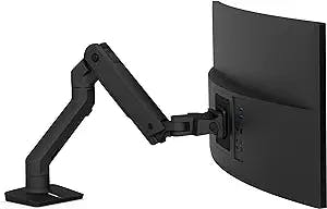 Ergotron – HX Single Ultrawide Monitor Arm, VESA Desk Mount – for Monitors Up to 49 inches, 20 to 42 lbs, Less Than 8 Inch Display Depth – Matte Black