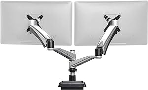 Vari Dual Monitor Arm - VESA Monitor Mount w/ 360 Degree Adjustment - Monitors up to 27 inches, 19.8 lbs - Double Monitor Arms with Full Adjustability - Computer Monitor Stand for Home or Office