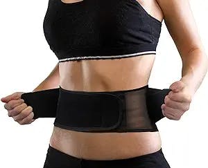 AllyFlex Sports® Lightweight Back Brace for Men & Women Under Uniform, Dual Medical 3D Lumbar Pads for Lower Back Pain Relief, Breathable Mesh with Adjustable Stapes for Back Stress - XS/S
