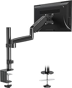 MOUNTUP Single Monitor Mount, Height Adjustable Gas Spring Monitor Arm Desk Mount for 17-32 Inch Computer Screens, Swivel Monitor Stand Holds 4.4-17.6 lbs, Fits VESA 75x75mm & 100x100mm MU0025