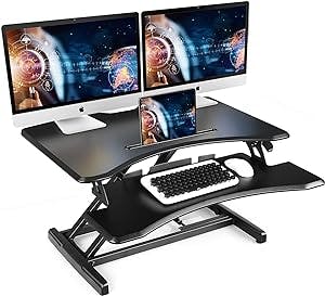 Standing Desk Converter, Stand up Desk Riser, Sit Stand Desk Adjustable Height Lift Desks Computer Workstation for Home Office 30 Inch