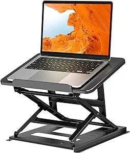 HUANUO Adjustable Laptop Stand for Desk, Adjustable Height Laptop Riser - Easy to Sit or Stand with 9 Adjustable Angles, Portable Computer Stand Fits 15.6 Inch Laptop & Notebook