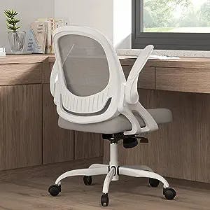 Home Office Chair Work Desk Chair Comfort Ergonomic Swivel Computer Chair, Breathable Mesh Desk Chair, Lumbar Support Task Chair with Wheels and Flip-up Arms and Adjustable Height