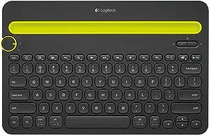 Logitech 920-006342 Bluetooth Multi-Device Keyboard K480 - Wireless Connectivity - Bluetooth - English, French - QWERTY Layout - Computer, Tablet, Smartphone - Black (Renewed)