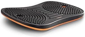 FEZIBO Standing Desk Anti Fatigue Mat Wooden Wobble Balance Board Stability Rocker with Ergonomic Design Comfort Floor Mat (Medium, Obsidian Black)