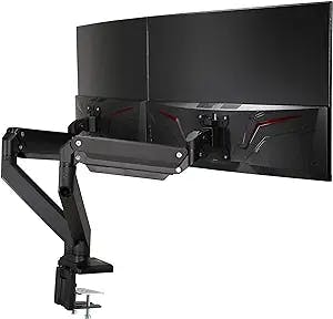 AVLT Dual 13"-35" Monitor Arm Desk Mount fits Two Flat/Curved Monitor Full Motion Height Swivel Tilt Rotation Adjustable Monitor Arm - Black/VESA/C-Clamp/Grommet/Cable Management