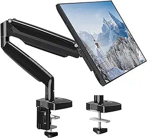 MOUNT PRO Single Monitor Mount Stand fits 22-35 inch/26.4lbs Ultrawide Computer Screen, Long Monitor Arm with Height/Tilt/Swivel/Rotation Adjustable, Premium Gas Spring Monitor Desk Mount, VESA Mount