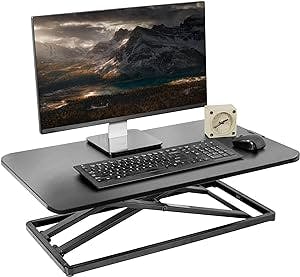 VIVO Economy Single Top Height Adjustable 29 inch Standing Desk Converter, Sit Stand Tabletop Monitor and Laptop Riser Platform Workstation, DESK-V000U