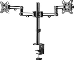 StarTech.com Desk Mount Dual Monitor Arm - Desk Clamp VESA Compatible Monitor Mount for up to 32 inch Displays - Ergonomic Articulating Monitor Arm - Height Adjustable/Tilt/Swivel/Rotating (ARMDUAL3)