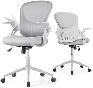 Office Chair, Desk Chair, Ergonomic Office Chair, Home Office Desk Chairs, Rolling Swivel Chair Mesh Computer Chair with Mid Back Lumbar Support and Flip-up Armrests