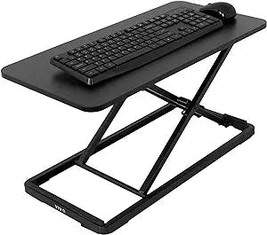 VIVO Single Top 24 inch Scissors Lift Keyboard and Mouse Riser, Height Adjustable Laptop Desk, for Ergonomic Sit Stand Workstations, Black, DESK-V024A