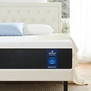 Molblly King Size Mattress, 12 Inch Premium Cooling-Gel Memory Foam Mattress Bed in a Box, Cool King Bed Supportive & Pressure Relief with Breathable Soft Fabric Cover, Medium Firm