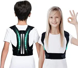 Lexniush Professional Posture Corrector for Kids and Teens, Updated Upper Back Posture Brace for Teenagers Boys Girls Spinal Support to Improve Slouch, Prevent Humpback, Back Pain Relief
